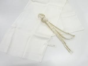リサイクル　未使用品　正絹　松皮菱に菊模様織出し帯揚げ・帯締めセット